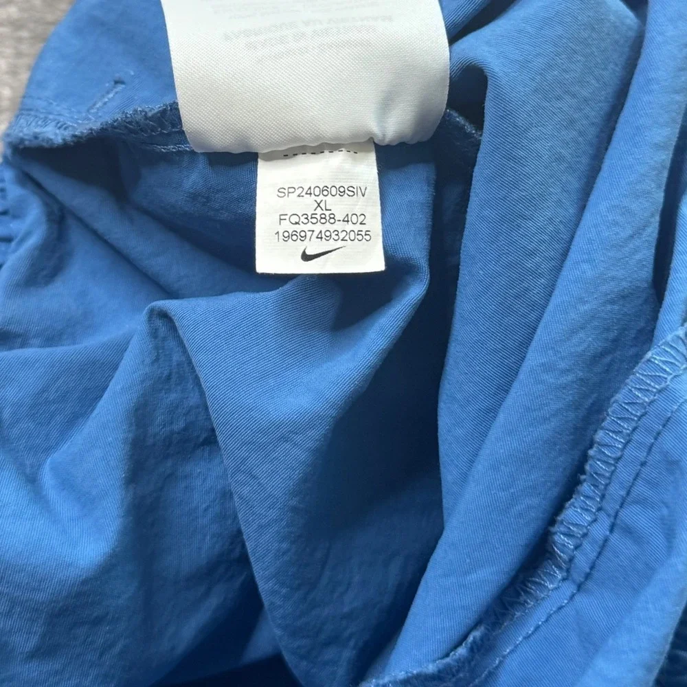 Nike Womens XL Everything Wovens Mid Rise Pants Star Blue Open Hem Baggy